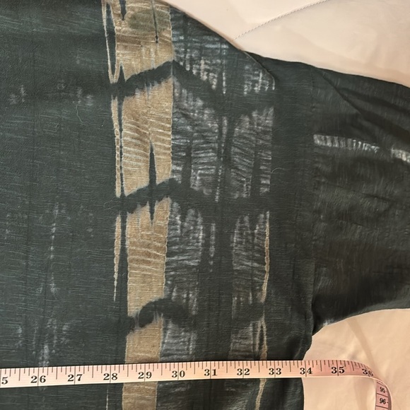 NWT L to 1 XL Jarbo Karo Top Shibori Blue Gray O/S Long Sleeve Women's $298 - Picture 11 of 13